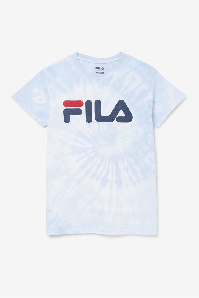 Fila T-Shirt Womens Blue - Tie Dye Logo - Philippines 8731690-CX